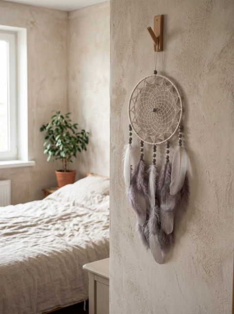 Lapač zlých snů 18 x 55 cm indián indiánský nad postel strážce boho dream lapač dreamcatcher lapač snů do ložnice 