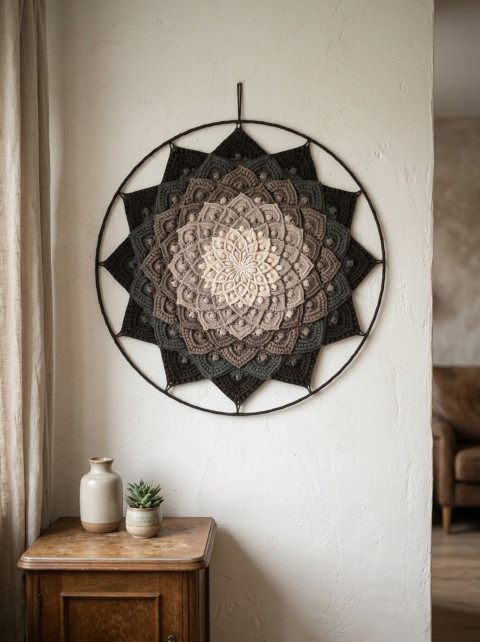 Mandala - 3D - průměr 45 cm meditace harmonie meditační lotosový květ mandaly mndala 