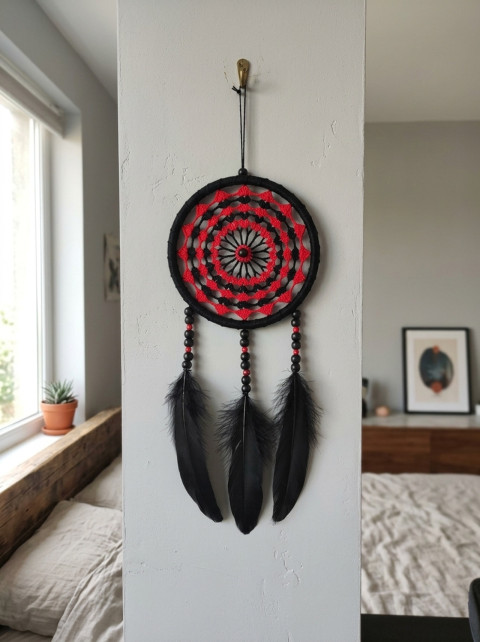 Lapač zlých snů 15 x 40 cm indián indiánský nad postel strážce boho dream lapač dreamcatcher lapač snů do ložnice 