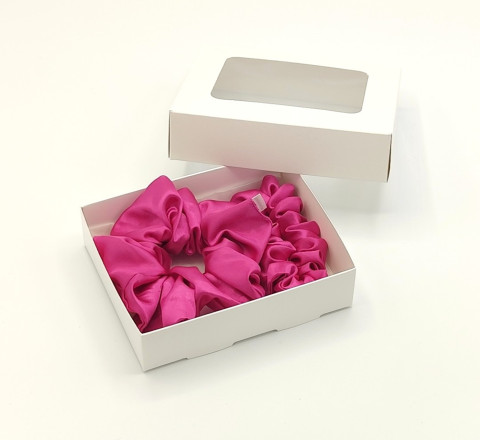 Sada dvou fuchsiových gumiček gumička gumičky do vlasů spony scrunchies scrunchie 