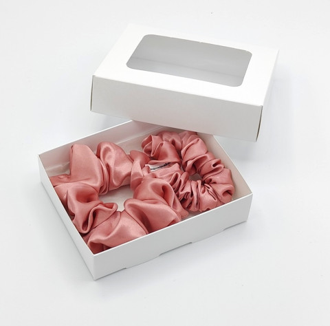 Sada dvou starorůžových gumiček gumička gumičky do vlasů spony scrunchies scrunchie 