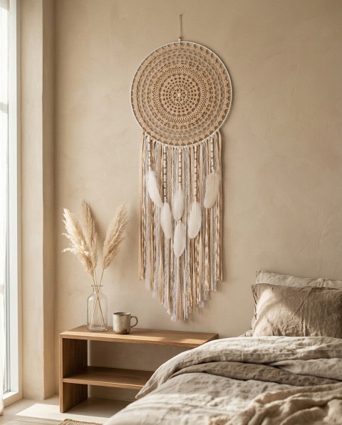 Lapač zlých snů 40 x 115 cm indián indiánský nad postel strážce boho dream lapač dreamcatcher lapač snů do ložnice 