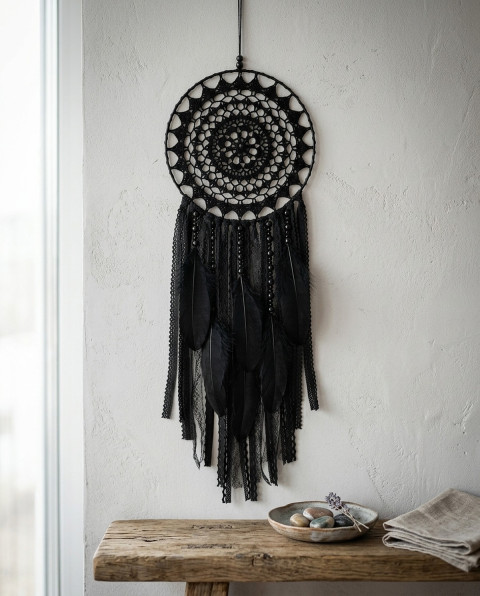 Lapač zlých snů 20 x 60 cm indián indiánský nad postel strážce boho dream lapač dreamcatcher lapač snů do ložnice 