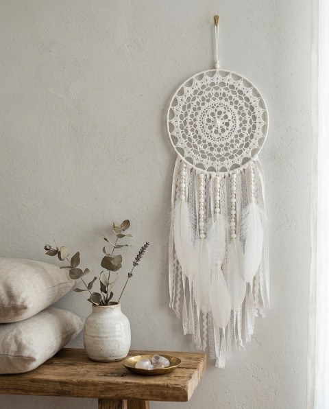 Lapač zlých snů 20 x 60 cm indián indiánský nad postel strážce boho dream lapač dreamcatcher lapač snů do ložnice 