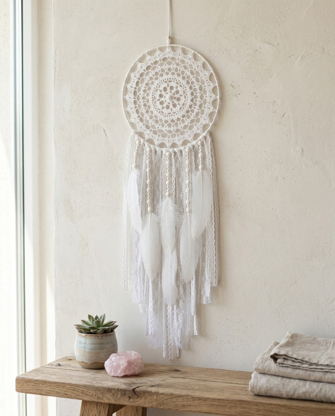 Lapač zlých snů 20 x 65 cm indián indiánský nad postel strážce boho dream lapač dreamcatcher lapač snů do ložnice 