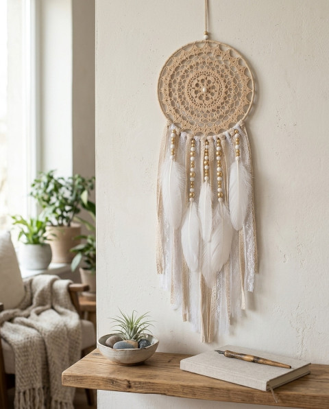 Lapač zlých snů 20 x 65 cm indián indiánský nad postel strážce boho dream lapač dreamcatcher lapač snů do ložnice 