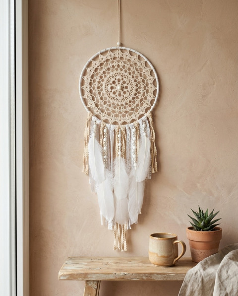 Lapač zlých snů 20 x 55 cm indián indiánský nad postel strážce boho dream lapač dreamcatcher lapač snů do ložnice 
