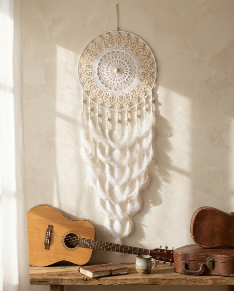 Lapač zlých snů 40 x 115 cm indián indiánský nad postel strážce boho dream lapač dreamcatcher lapač snů do ložnice 