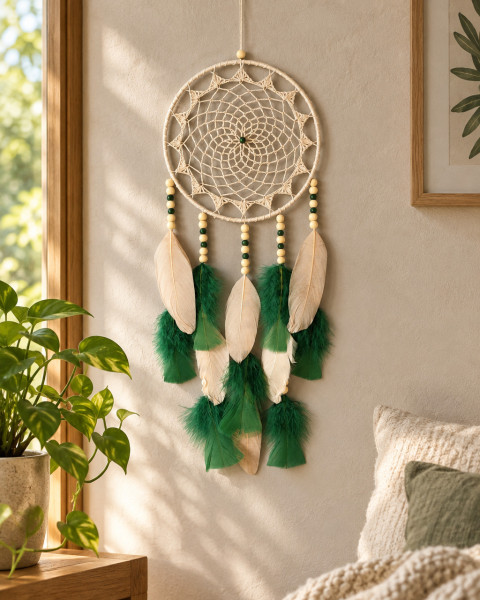 Lapač zlých snů 18 x 55 cm indián indiánský nad postel strážce boho dream lapač dreamcatcher lapač snů do ložnice 