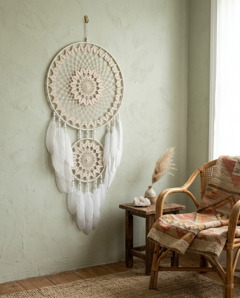 Lapač zlých snů 40 x 95 cm indián indiánský nad postel strážce boho dream lapač dreamcatcher lapač snů do ložnice 
