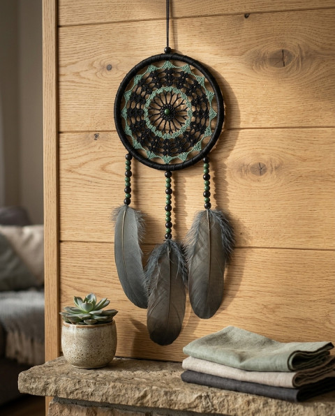 Lapač zlých snů 15 x 40 cm indián indiánský nad postel strážce boho dream lapač dreamcatcher lapač snů do ložnice 