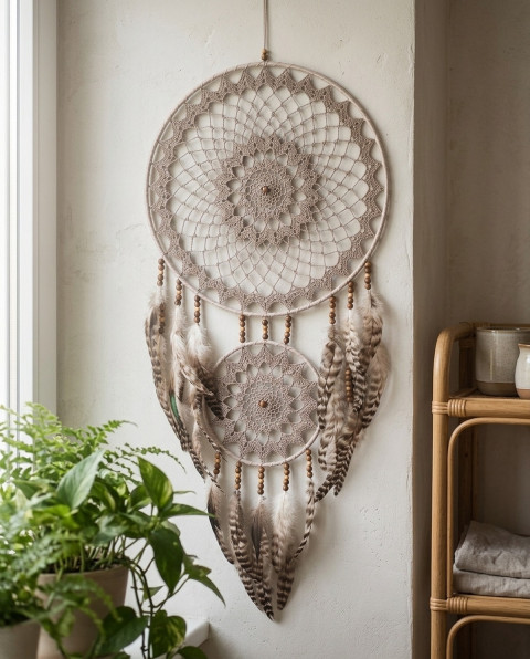 Lapač zlých snů 40 x 95 cm indián indiánský nad postel strážce boho dream lapač dreamcatcher lapač snů do ložnice 