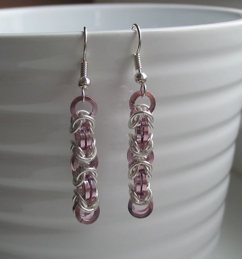 Náušnice chainmaille 26 eloxovany hlinik 