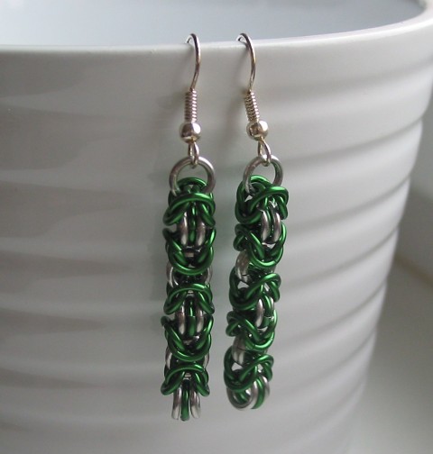 Chainmaille naušnice 37 kroužkování 