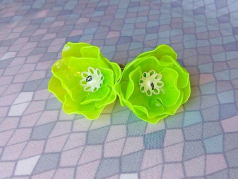 RECYKLENKY - NÁUŠNICE #0744 recyklace kytičky kovové květinky bižuterní pet polyetylen 