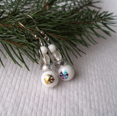 Christmas VI. náušnice zima vánoce bílá christmas 