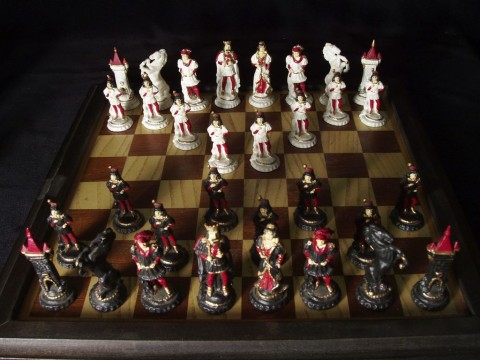 Šachové figury - renesanční malba hra šachy renesance renesanční šachové figurky šach mat 