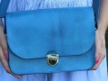 Dámská Modrá kožená kabelka