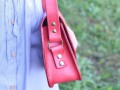 Dámská Červená kožená kabelka