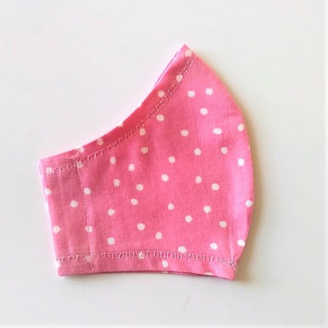 Rouška dětská dvouvrstvá růžová bavlna puntíkatá růžovobílá rouška roušky jednovrstvá 
