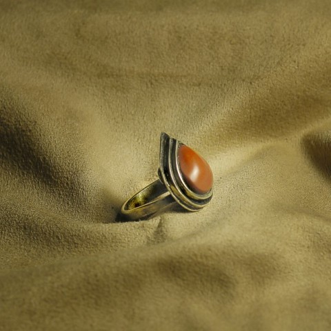 Masivní mosazný prsten Jaspis šperk prsten jaspis prstýnek mosaz 