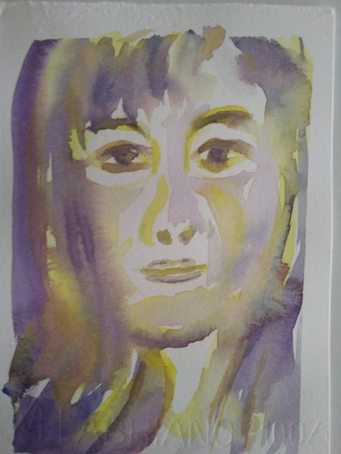 Akvarel originál Tři tváře ženy 3ks portrét obraz žena originál akvarel 