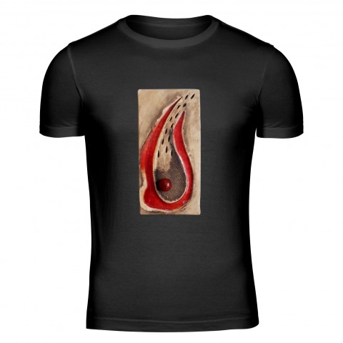 Tričko pánské černé Plamen keramika tričko tisk potisk originál pánské mužská spiritualita 