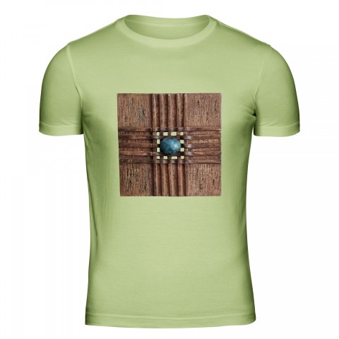 Tričko zelené Uprostřed siločar originální přírodní tričko tisk krátký potisk dlouhý vzor autorské pánské mužské spiritualita rukávdigitální 