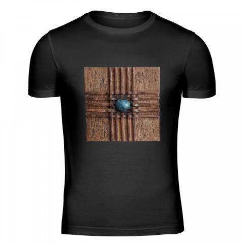 Tričko černé Uprostřed siločar originální přírodní tričko tisk krátký potisk dlouhý vzor autorské pánské mužské spiritualita rukávdigitální 