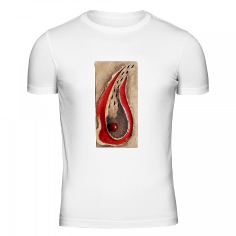 Tričko pánské bílé Plamen originální přírodní tričko tisk krátký rukáv potisk dlouhý vzor autorské pánské digitální mužské spiritualita 