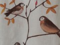 Malované lněné šaty Ptáci v trní