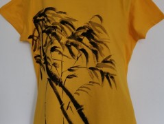 Malované lněné šaty Slunečnice