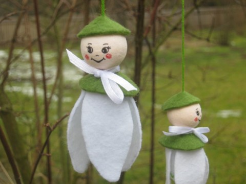 Sněženka dekorace panenka jarní jaro květ velikonoce ozdoba veselá kvítek sněženka velikonoční na větev 