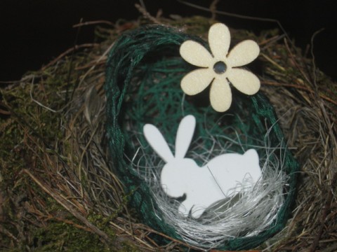 Zelené vajíčko se zajíčkem jarní jaro velikonoce zajíček velikonoční vejce kraslice vajíčko hnízdo hnízdečko 