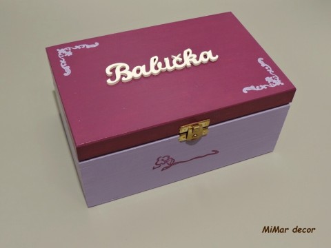 Dárková krabička pro BABIČKU dřevo dřevěná dárek box bedýnka krabička dárkový dárková pro ženy pro babičku 