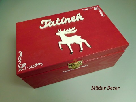 Dřevěná krabička MYSLIVECKÁ JELEN dřevo dřevěná dárek box bedýnka krabička krabice jelen dárková pro muže myslivec myslivecká pro dědečka pro tatínka 