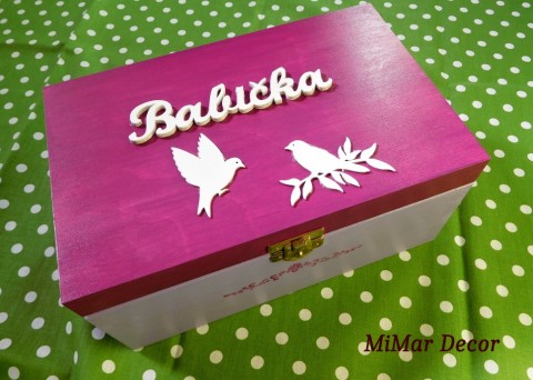 Dřevěná krabička dárková HOLUBIČKY dřevo dřevěná dárek box bedýnka krabička dárkový dárková pro ženy pro maminku pro babičku holubičky 