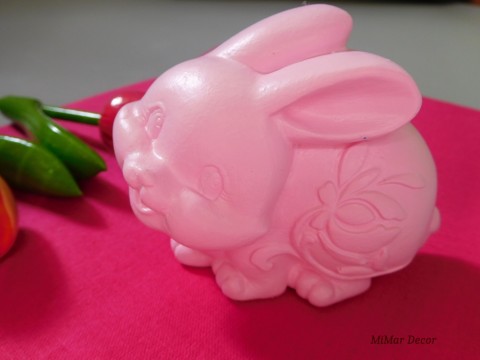 Zajíček SVĚTLE RŮŽOVÝ dekorace jarní jaro velikonoce králík zajíc zajíček zahradní výzdoba velikonoční na zahradu 