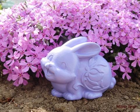 Zajíček lila dekorace dárek jaro králíček zajíček ušák na zahradu odlitek odlévání 
