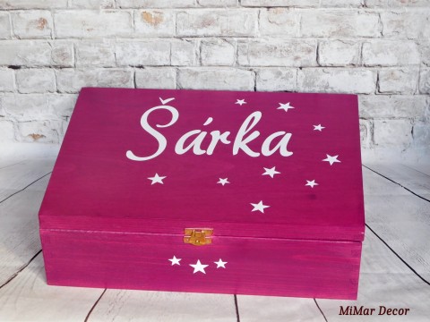 Velký dřevěný box se jménem dřevo dřevěná dekorace dárek box bedýnka krabička truhla pro děti pro kluky bedna pro holky se jménem na poklady 
