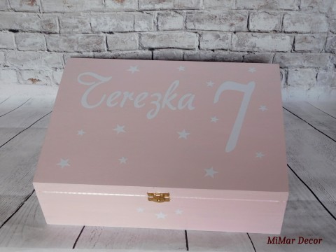 Dřevěný dárkový box narozeninový dřevo dřevěná dekorace dárek box bedýnka krabička narozeniny truhla pro děti pro miminko pro kluky bedna pro holky se jménem k narození na poklady 