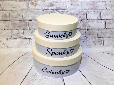 Dřevěná šperkovnička 3 kusy dřevo dřevěné dárek holčičí dívčí sponky šperkovnice na šperky šperkovnička pro holky toaletka na poklady 