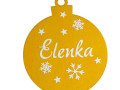 Dřevěná vánoční baňka žlutá