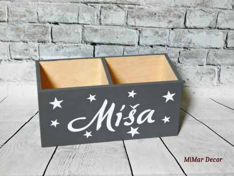 Dřevěný tužkovník se jménem dřevo dřevěný dárek dětský dětské stojánek tužkovník stojan hvězdičky pro děti na pastelky na tužky na psací stůl pastelkovník se jménem 