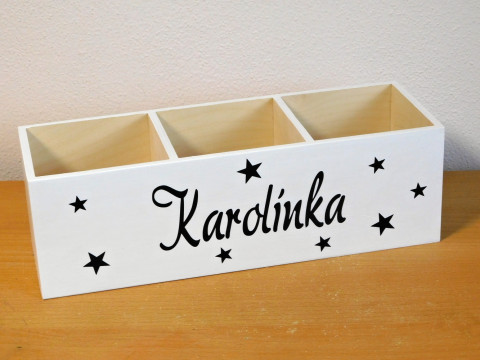 Velký pastelkovník na pastelky dřevo dřevěný dárek dětský hvězda dětské stojánek tužkovník stojan hvězdičky pro děti na pastelky na tužky na psací stůl pastelkovník se jménem 