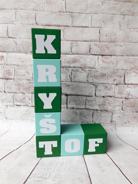 Kostky se jménem ze dřeva dřevo dřevěné dárek kostky kostka pro děti se jménem 