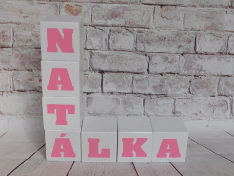 Dekorace kostky se jménem dřevo dřevěné dárek kostky kostka pro děti se jménem 