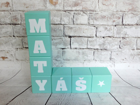 Dekorace dřevěné kostky dřevo dřevěné dárek kostky kostka pro děti se jménem 