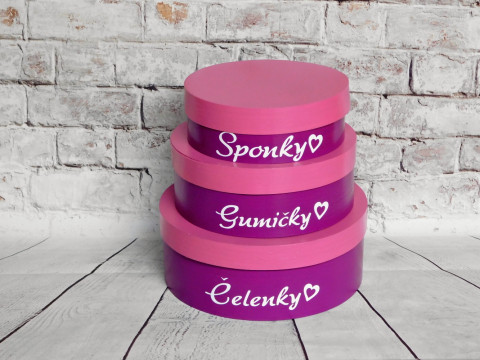 Dřevěné kulaté šperkovnice dřevo dřevěné dárek holčičí dívčí hvězdy sponky šperkovnice gumičky na šperky šperkovnička pro holky toaletka na poklady 