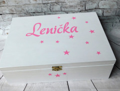 Dřevěná šperkovnice sponky, gumičky